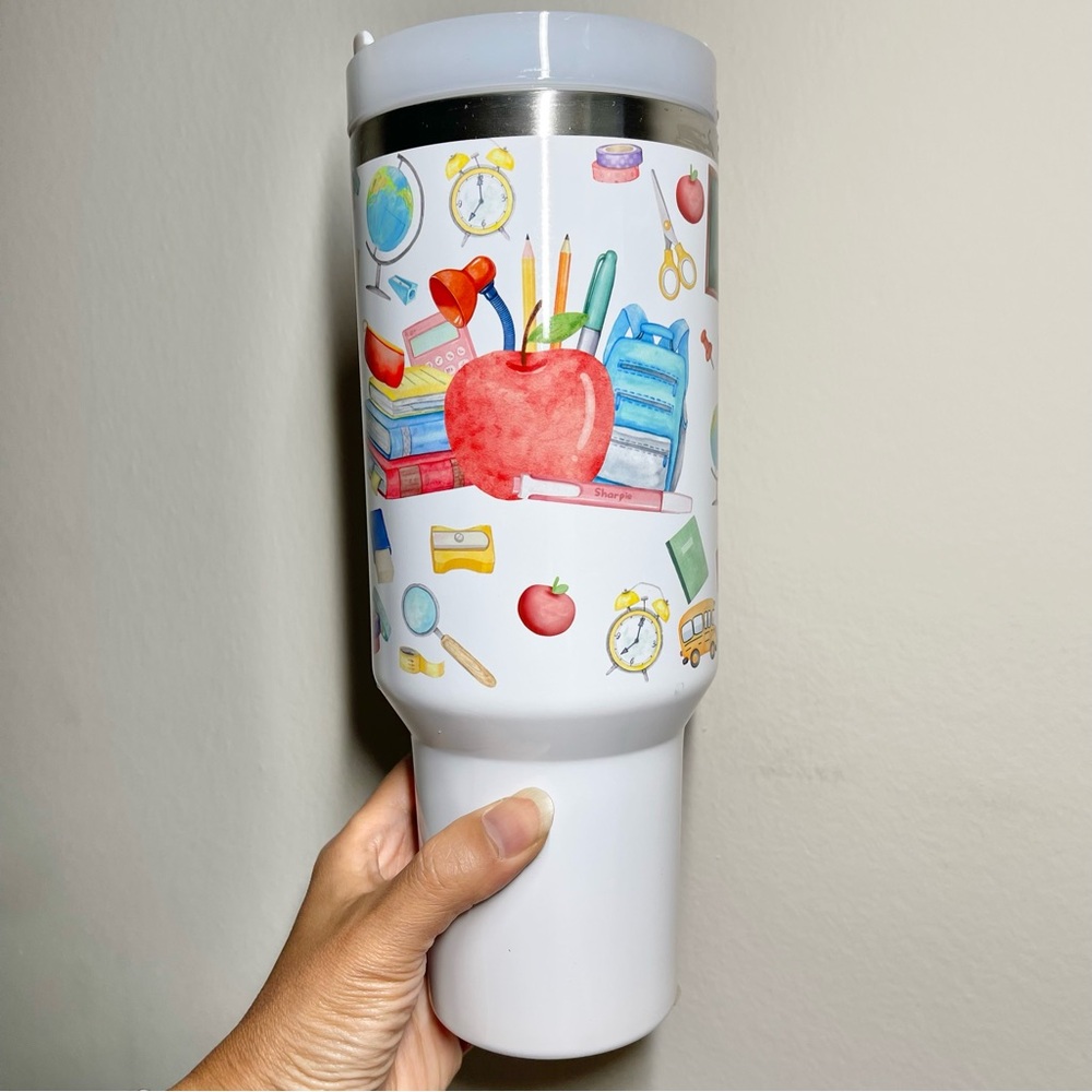 Teacher 40 oz Tumbler/Water bottle/Mug with handle and straw.Birthday gifts for - Picture 1 of 10